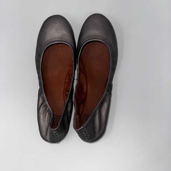 Lucky Brand Emmie Ballet Flats | Metallic Gray Pewter Leather | Women’s Size 9.5 - Picture 5 of 7